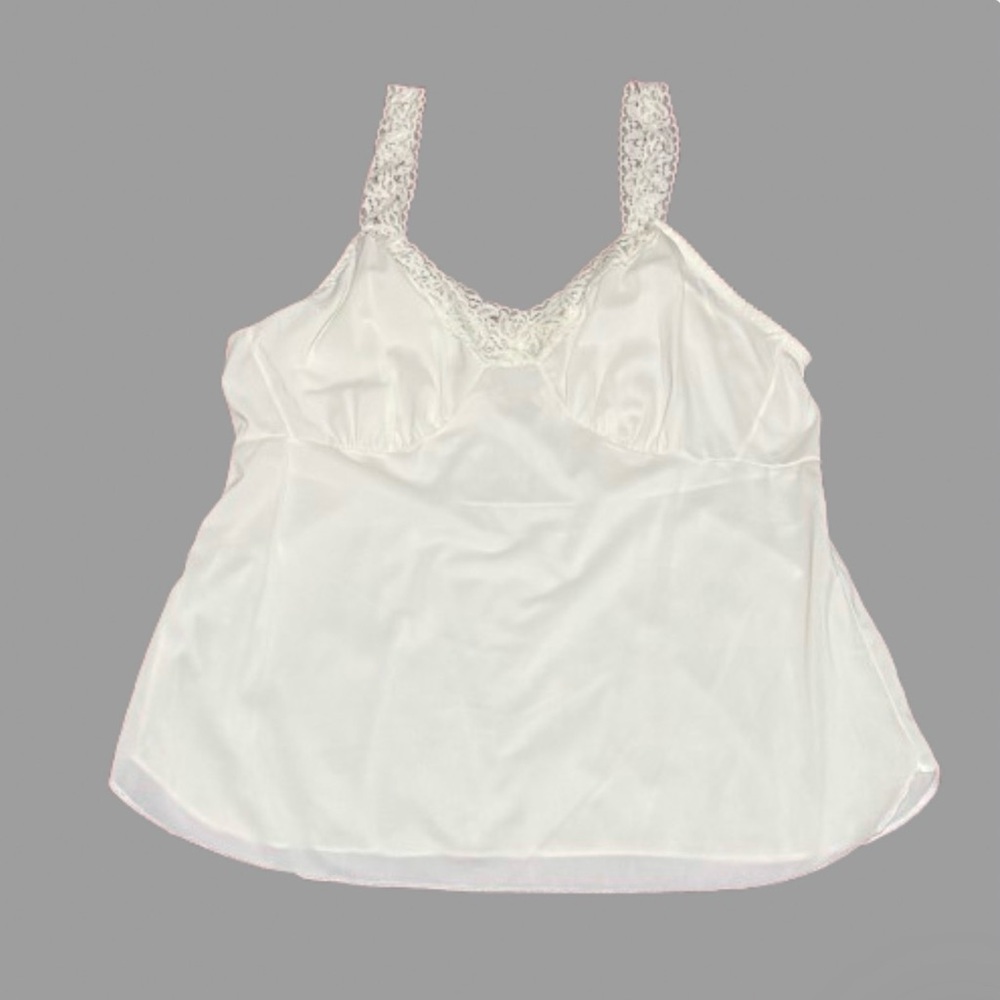 Vintage Shadowline Cami Camisole Ivory Cream Lace Straps Sz 38